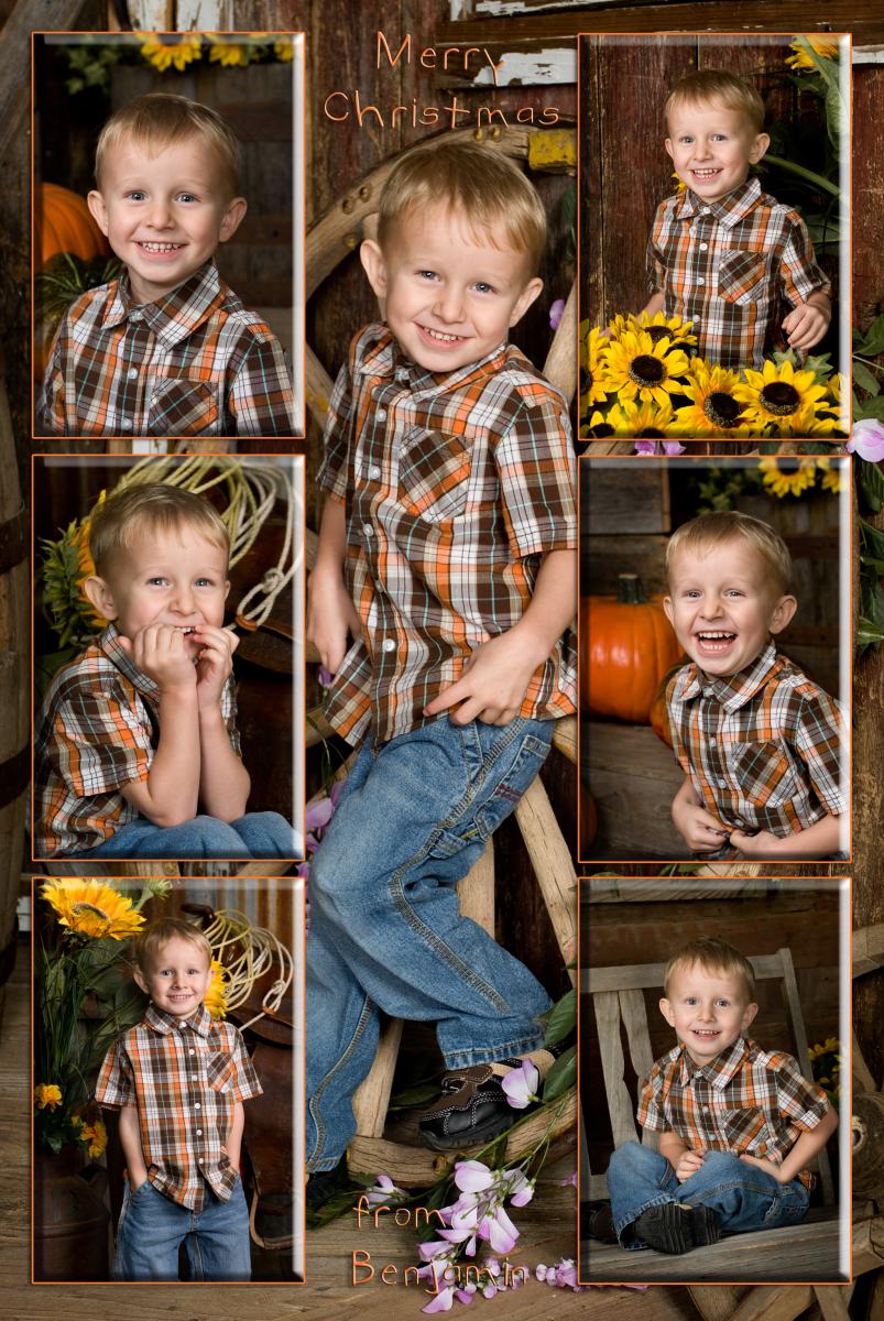 Three Year Old Child's Custom Portrait Collage by Robertsons' Warehouse Photography, Wichita, KS