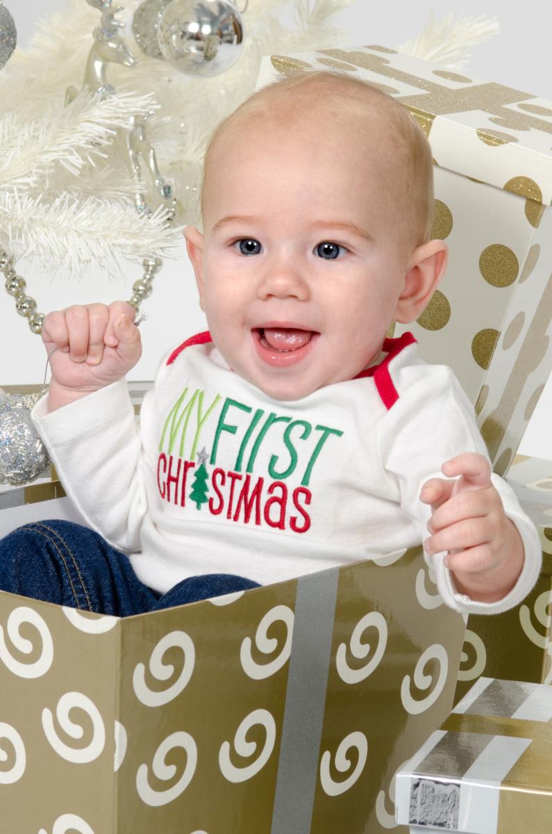 Baby Boy's 1st Christmas Portrait by Robertsons' Warehouse Photography, Wichita, KS