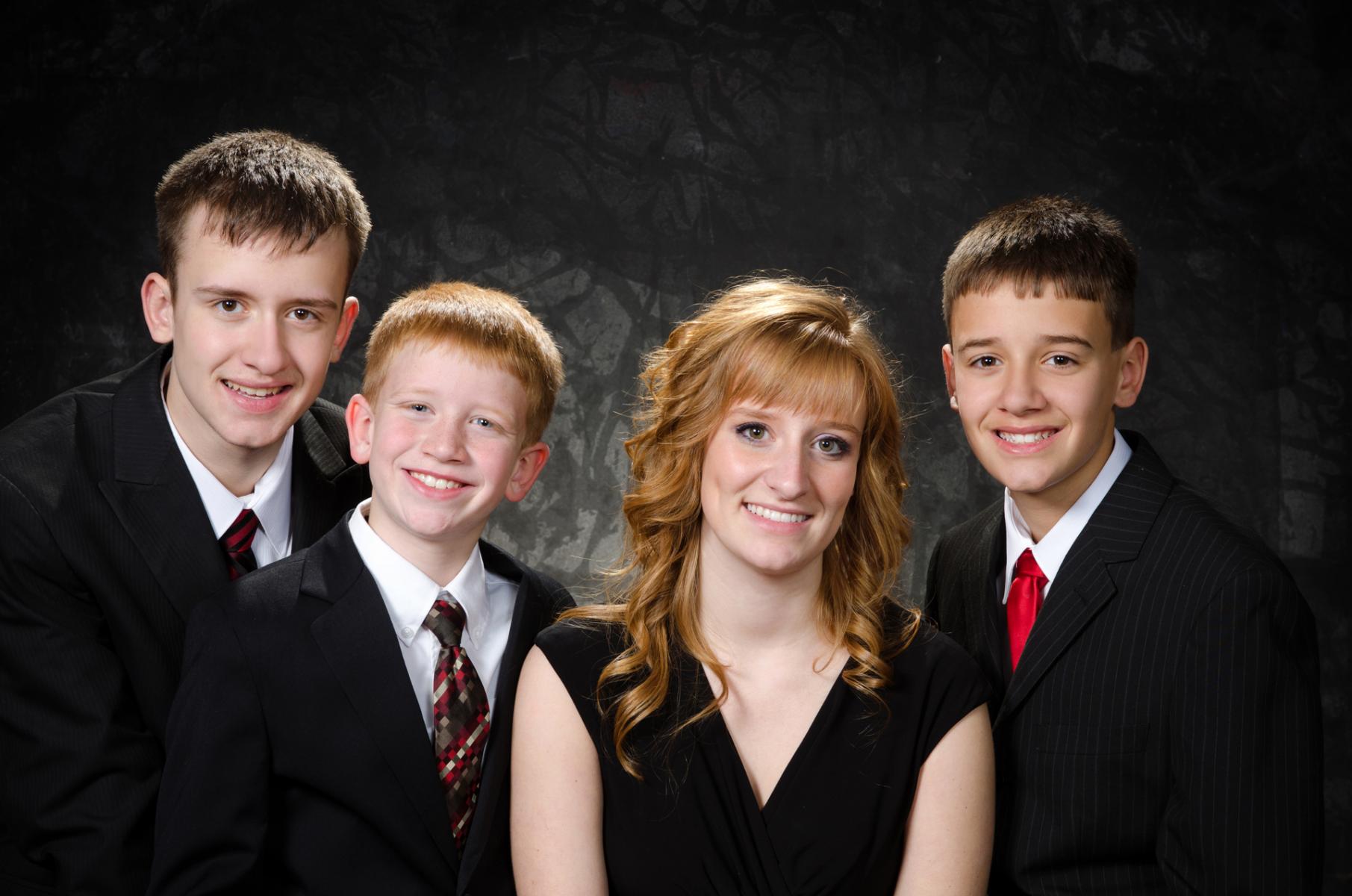Siblings - Formal Studio Portrait - by Robertsons' Warehouse Photography, Wichita, KS