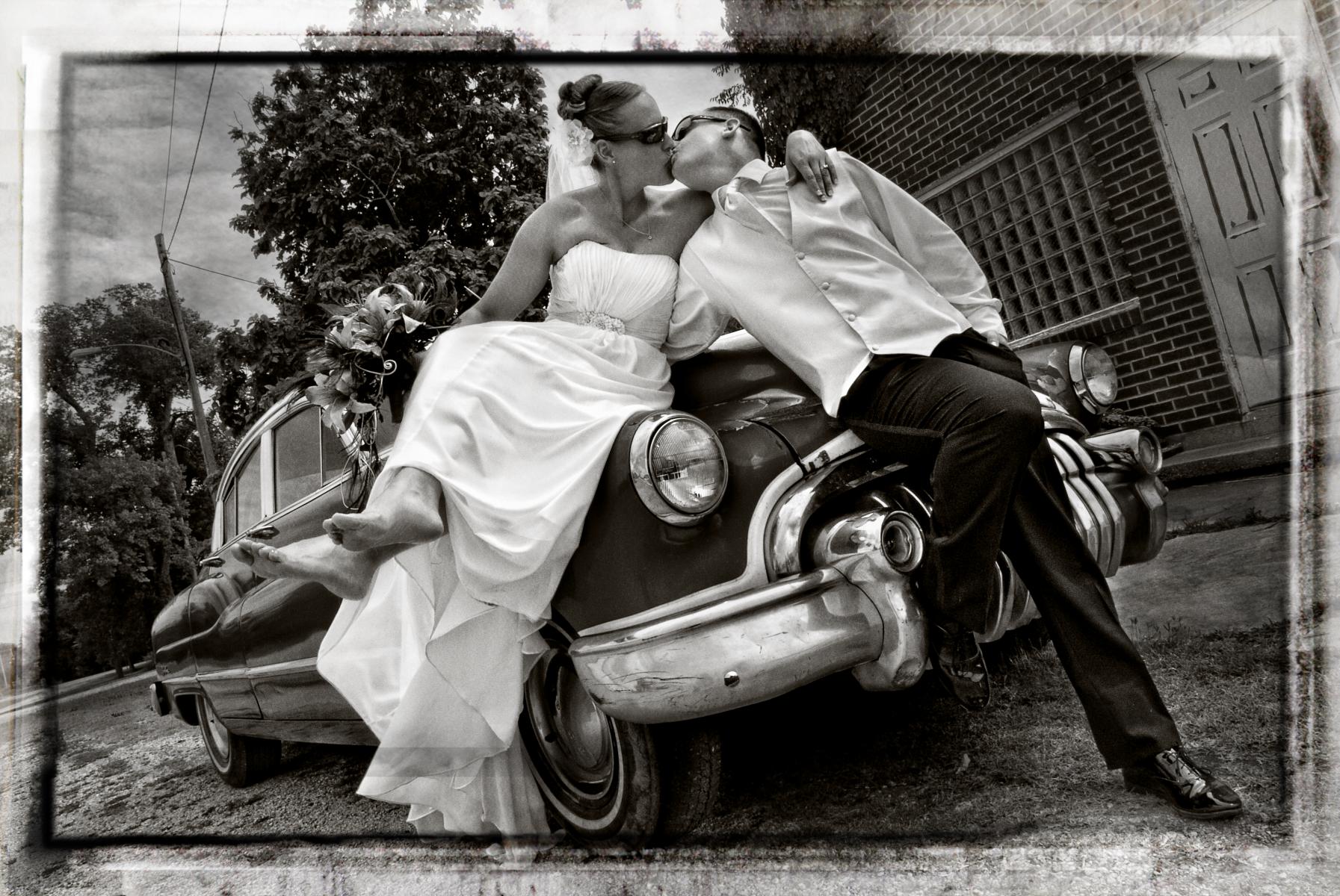 High fashion style of wedding photography that emulates the spirit of the 50's, by Robertsons' Warehouse Photography, Wichita, KS