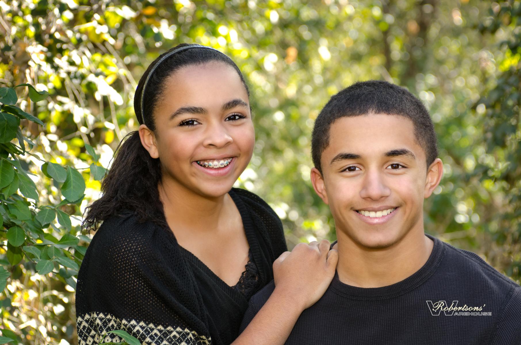 Portrait of Brother and Sister Teenagers by Robertsons' Warehouse Photography, Wichita, KS