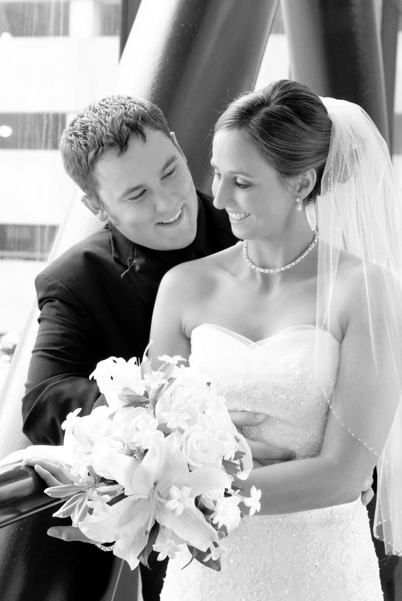 Elated glances for love exchanged in this dreamy b&w pictorial, by Robertsons' Warehouse Photography, Wichita, KS