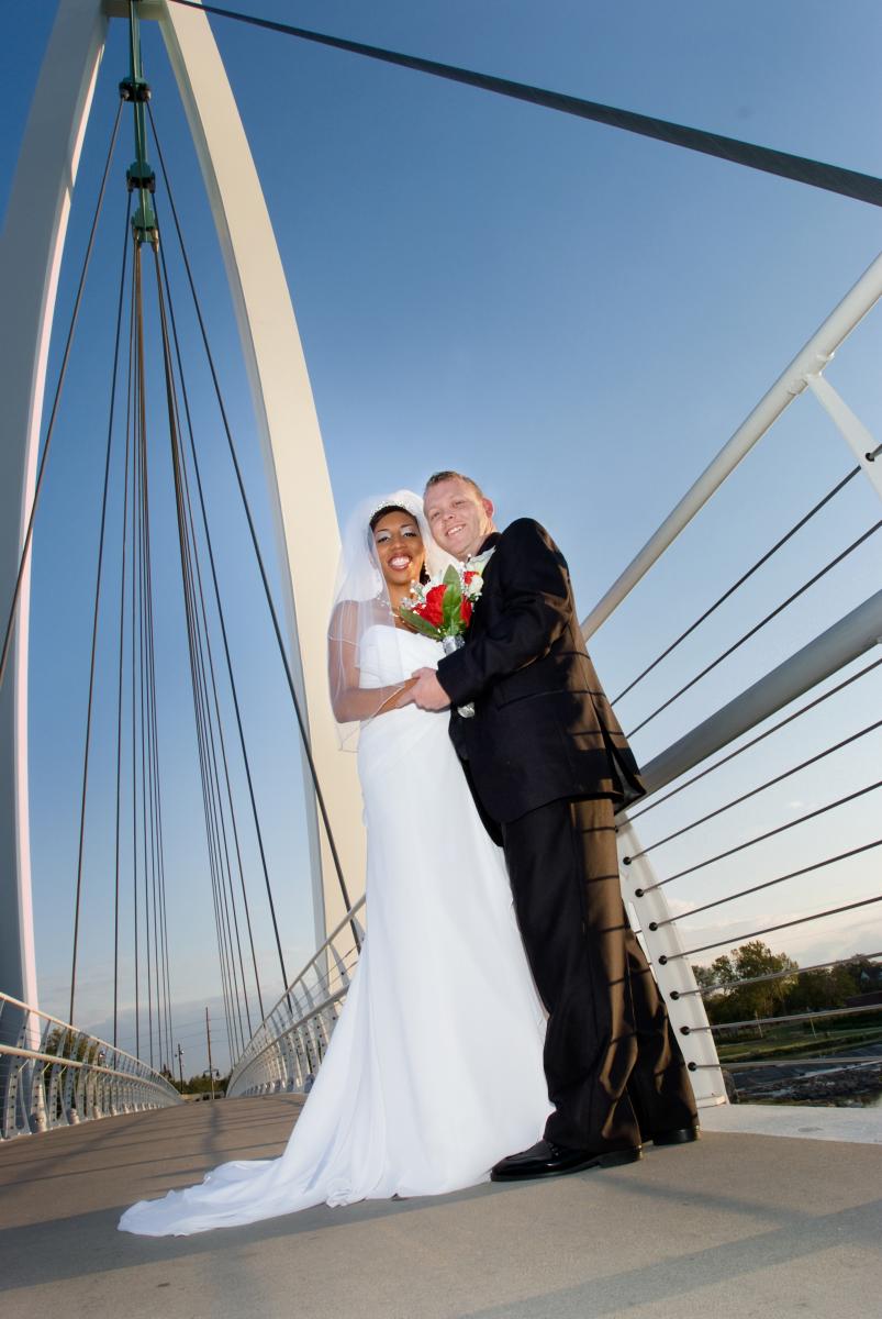 Wichita's newest downtown bridge (near Keeper of the Plains) presents opportunity for artistic creativity to veteran Master Photographer, Doug Robertson